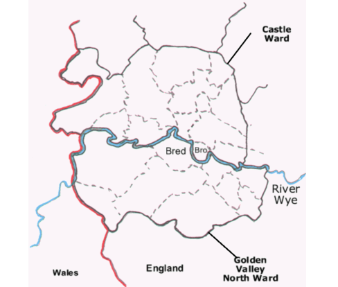 Map of Bredwardine and Brobury parishes